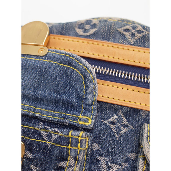 Louis Vuitton Monogram Denim Baggy PM Blue Yellow - Picture 8 of 9